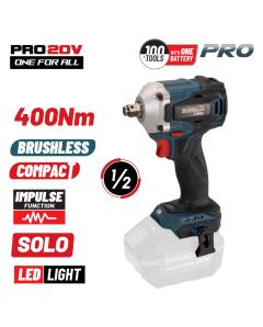 Μπουλονόκλειδο Compact 400Nm,BORMANN Pro BBP5123  Brushless Μπαταρίας 20V, SOLO