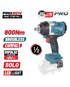 Μπουλονόκλειδο 800Nm,BORMANN Pro BBP5385  Brushless Mπαταρίας 20V, Li-Ion, ,0-140019002400rpm,SOLO