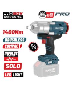 Μπουλονόκλειδο 1400Nm Brushless BORMANN Pro BBP5390  Mπαταρίας 20V, Li-Ion,,0-90012001500rpm,SOLO