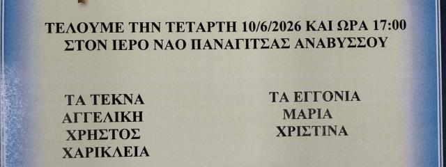 FUNERALI DELLA NOSTRA AMATA MARIA HATZIIOANNIDOU