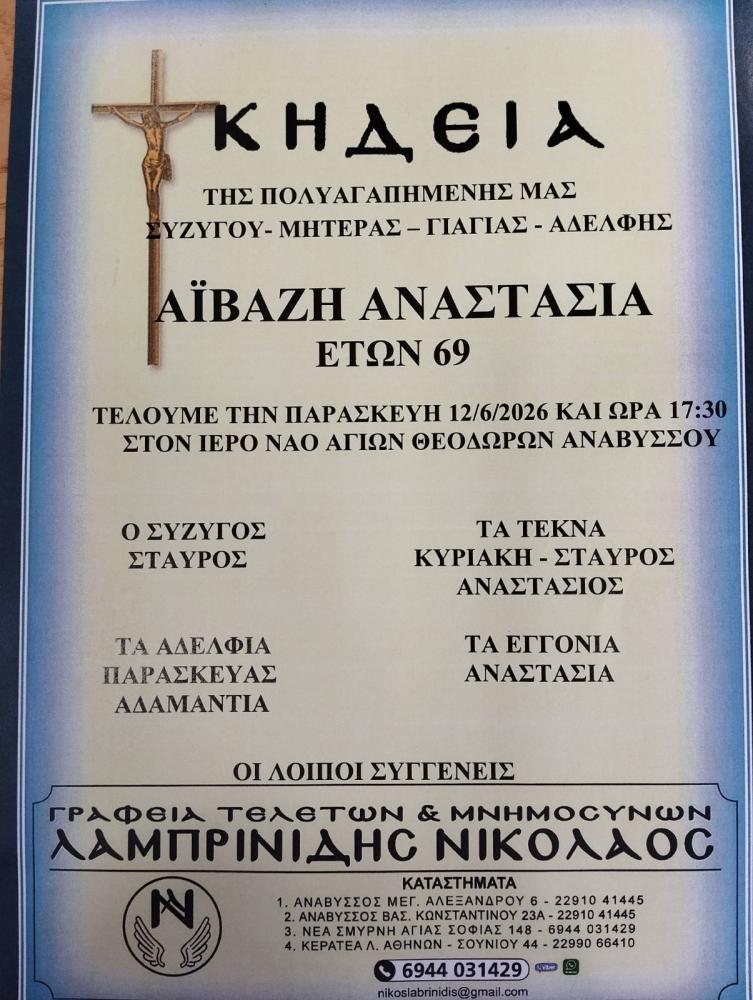FUNERAL OF OUR BELOVED AIVAZI ANASTASIA
