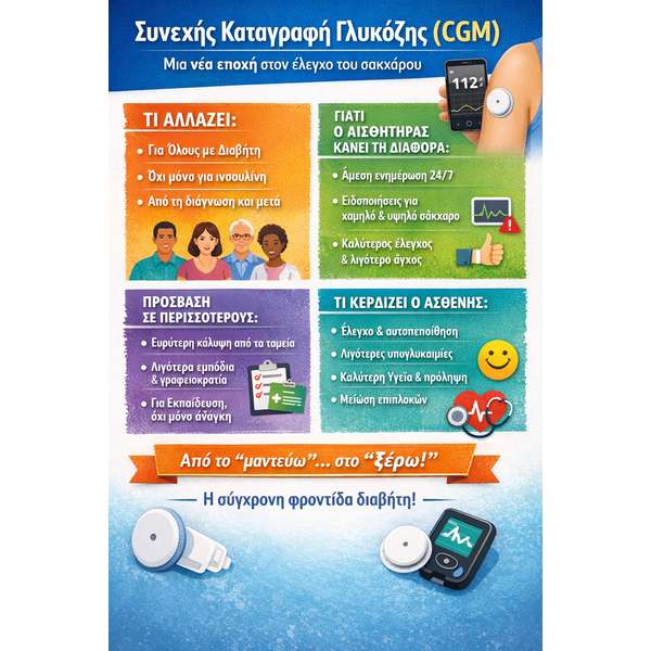 Αισθητήρας γλυκόζης για περισσότερους: Γιατί το CGM αλλάζει τον τρόπο ζωής με τον διαβήτη